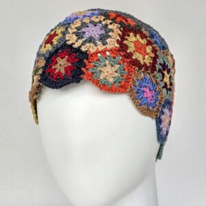 Alternative view of Ručno heklana lanena kapa - Patchwork